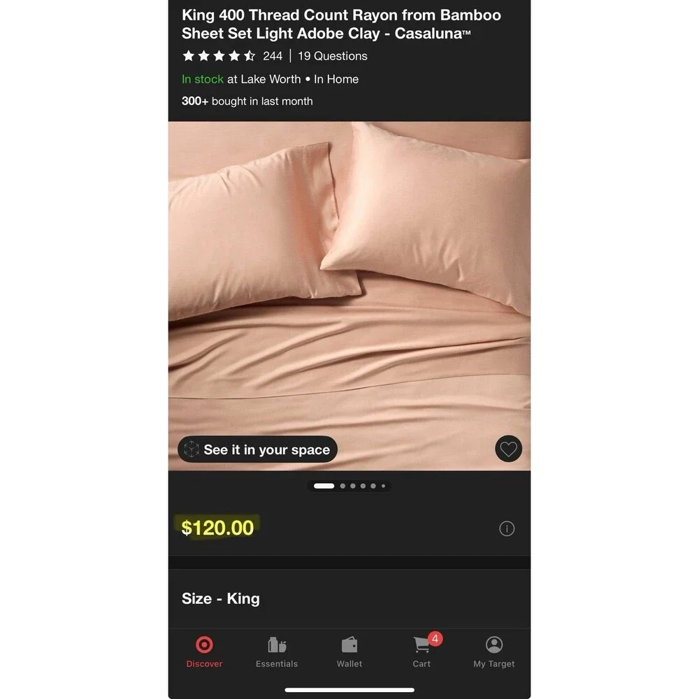 King 400 Thread Count Rayon from Bamboo Sheet Set Light Adobe Clay